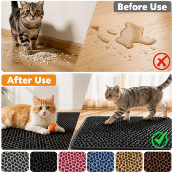 Cat Litter Mat Double Layer with waterproof floor protection